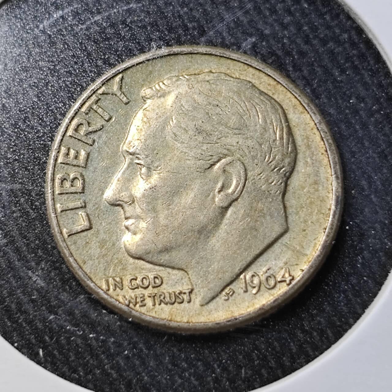 KK钱币收藏小铺  （套币 批量/好品散币 银币）专场  2月预留时间 周末发货  1964美国10分银币