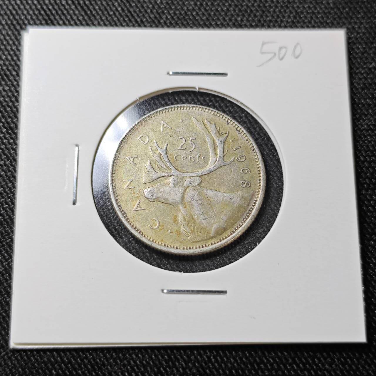 KK钱币收藏小铺  （套币 批量/好品散币 银币）专场  2月预留时间 周末发货  1968加拿大25分银币