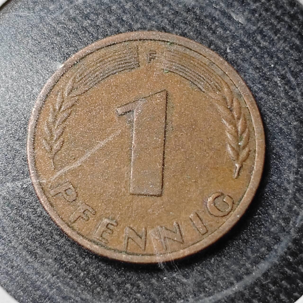 KK钱币收藏小铺  （套币 批量/好品散币 银币）专场  2月预留时间 周末发货  1949德国1芬尼铜币 银行版 最少见面值