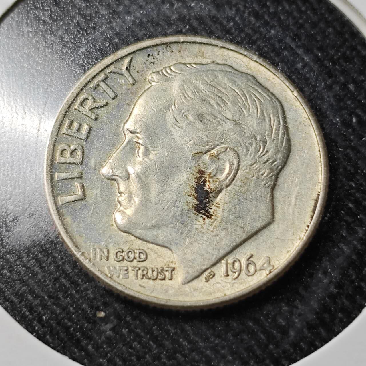 KK钱币收藏小铺  （套币 批量/好品散币 银币）专场  2月预留时间 周末发货   1964美国10分银币