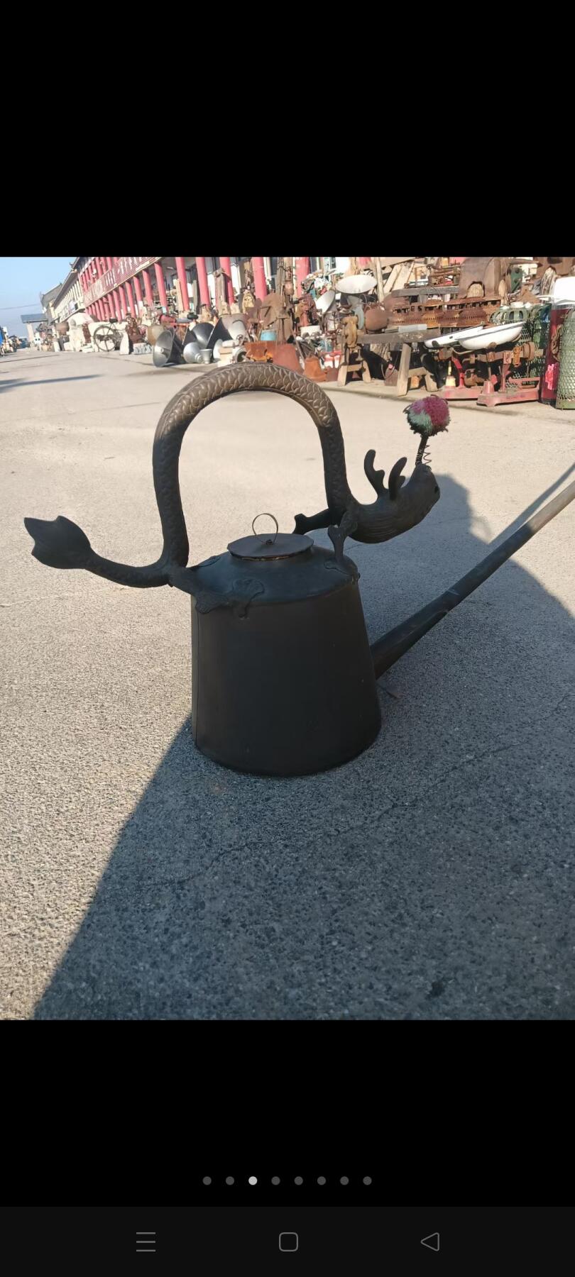 下乡收到铜长嘴壶，品相如图，尺寸大