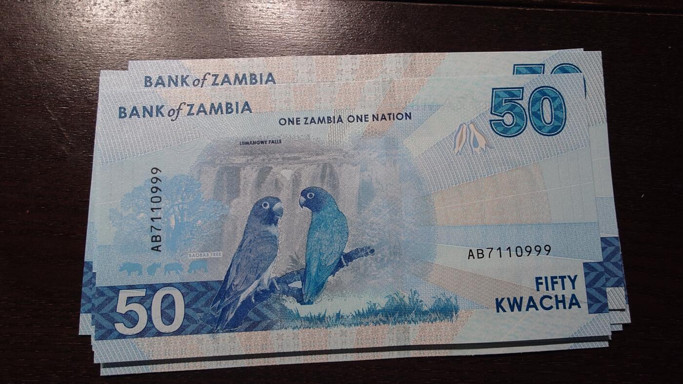 世界钱币～微拍第209期暨2025年第49期  新货（卖剩）专场 2025年赞比亚50元 全新绝品无4豹子号7110999