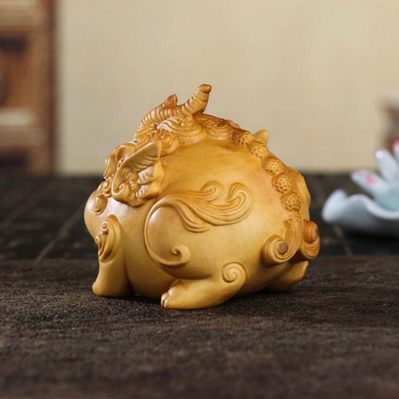 听雨轩（一） 木雕专场 黄杨木实木精雕手把件木貔貅
