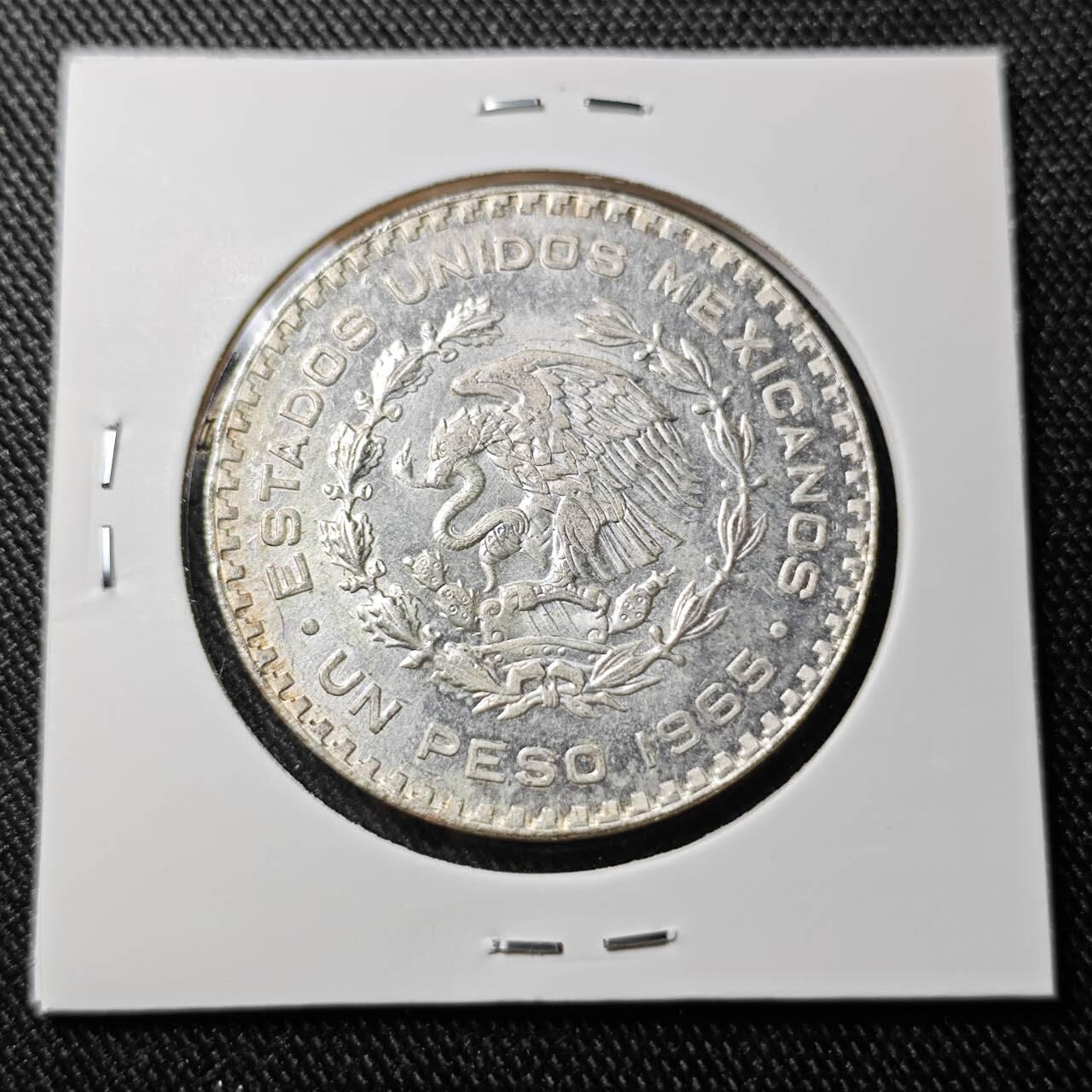 KK钱币收藏小铺  （套币 批量/好品散币 银币）专场  2月预留时间 周末发货 1965 墨西哥1比索银币 好品