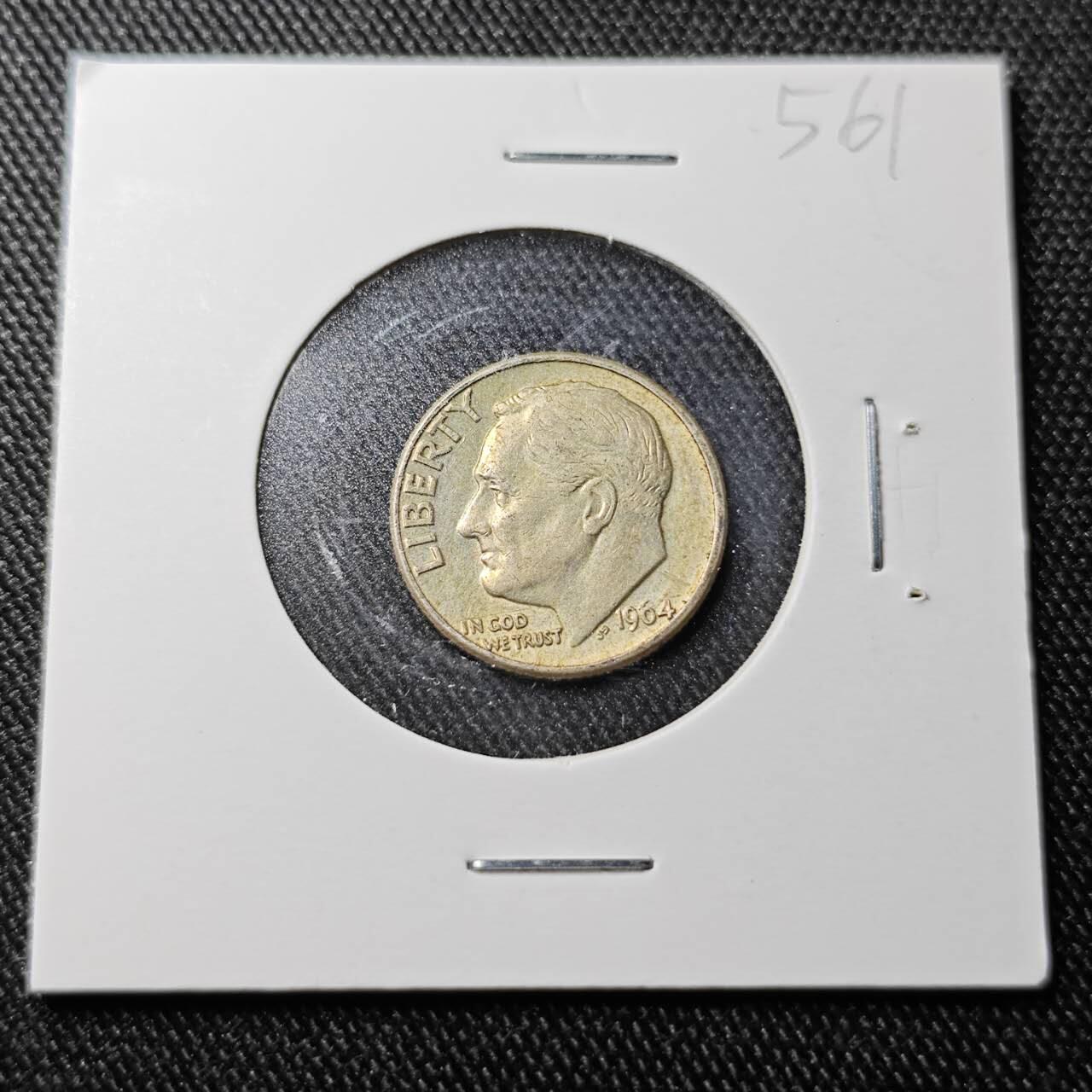KK钱币收藏小铺  （套币 批量/好品散币 银币）专场  2月预留时间 周末发货  1964美国10分银币
