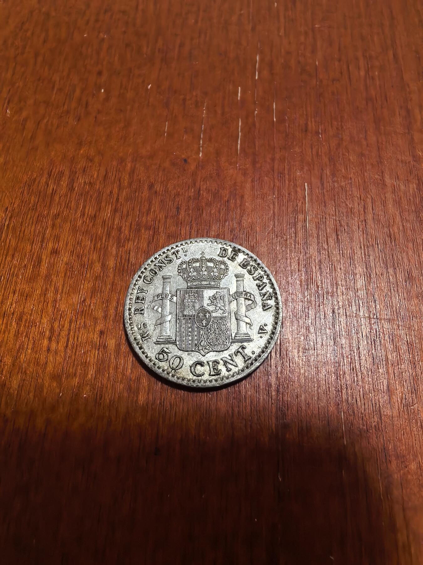 长老汇蛇年精选第六十三场拍卖 1904西班牙阿方索十三世50分银币，2.5克835银