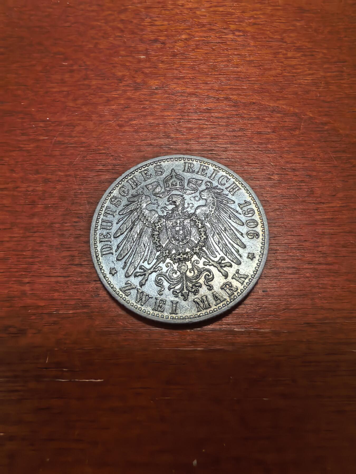 长老汇蛇年精选第六十三场拍卖  1906德国符腾堡威廉二世2马克银币，11.11克900银