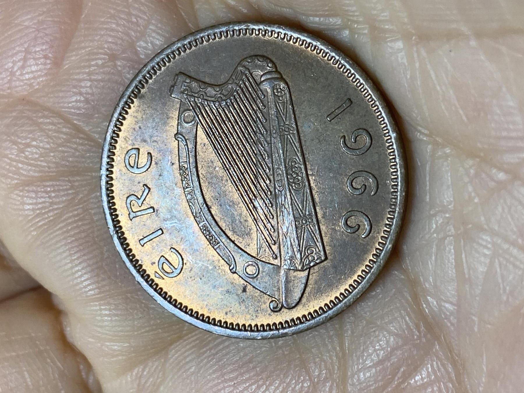 2025年第一百一十二场(总第一百三十八场）外国好品散币(免佣金) 爱尔兰🇮🇪1966年1/2便士(共和国时期第一套)
