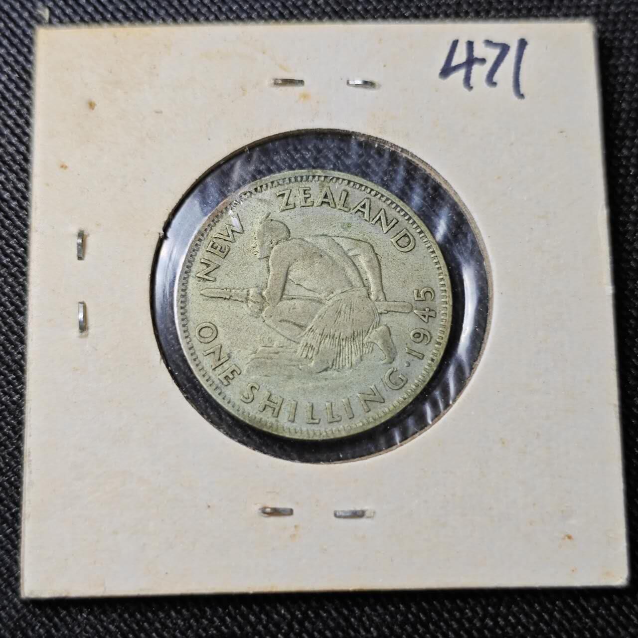 KK钱币收藏小铺  （套币 批量/好品散币 银币）专场  2月预留时间 周末发货  1945新西兰1先令银币