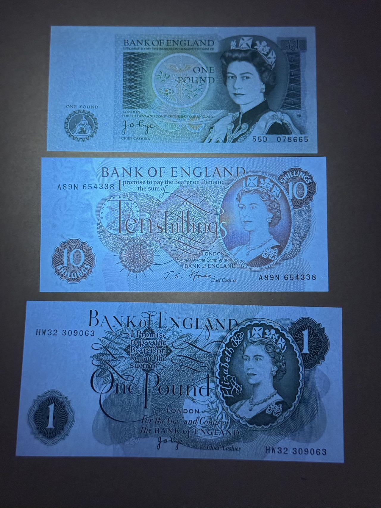【礼羽收藏】🌏世界钱币拍卖第107期 英镑C-D系小面值三张全新unc品相
