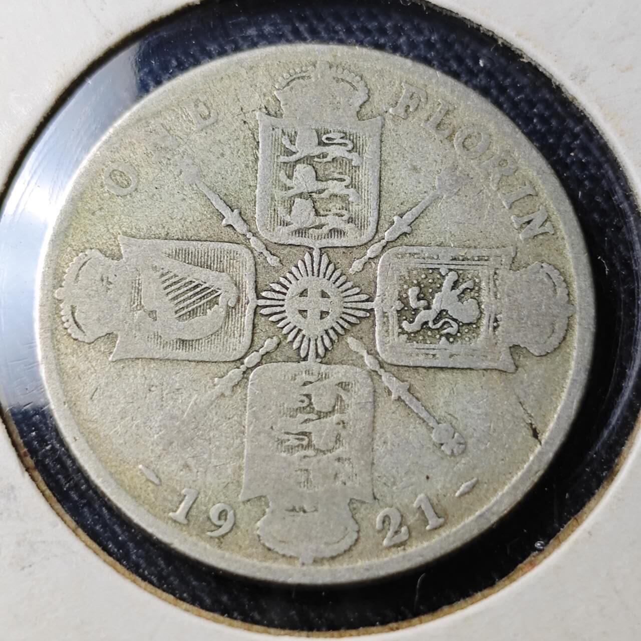 KK钱币收藏小铺  （套币 批量/好品散币 银币）专场  2月预留时间 周末发货 1921 英国1弗洛林银币