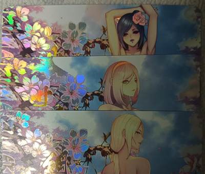 花开卡拍第43期（10月19号周日截拍，品控勿拍!!!拍品不寄存，运费5元，自制卡难免瑕疵，可能存在轻微撞角爆边等出厂瑕疵，品控介意勿拍！） - 茉莉 樱花火影忍者 特藏艺术 小樱 纲手 小南 一组三张 