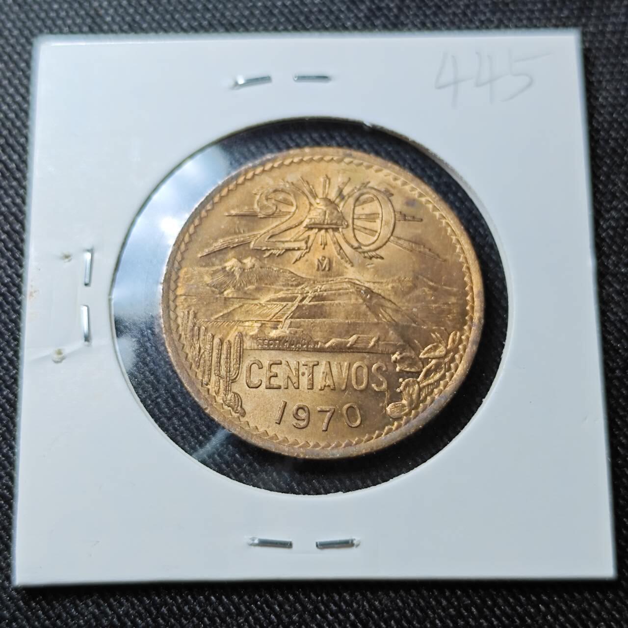 KK钱币收藏小铺  （套币 批量/好品散币 银币）专场  2月预留时间 周末发货   1970墨西哥20分铜币 好品