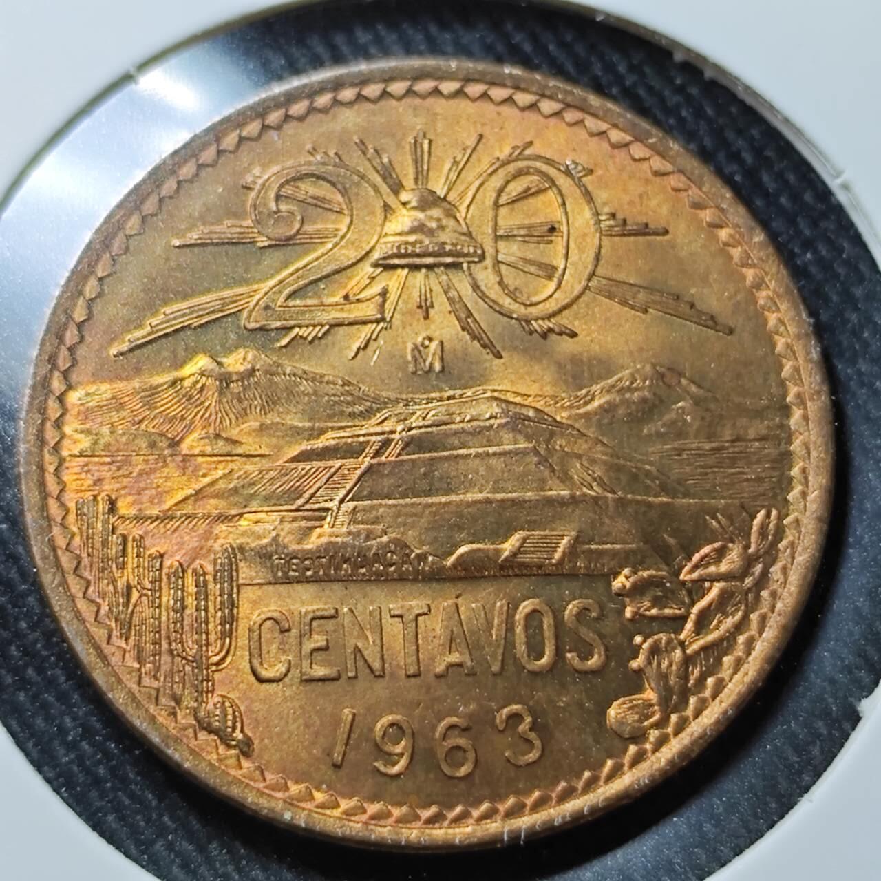 KK钱币收藏小铺  （套币 批量/好品散币 银币）专场  2月预留时间 周末发货   1963墨西哥20分铜币 好品