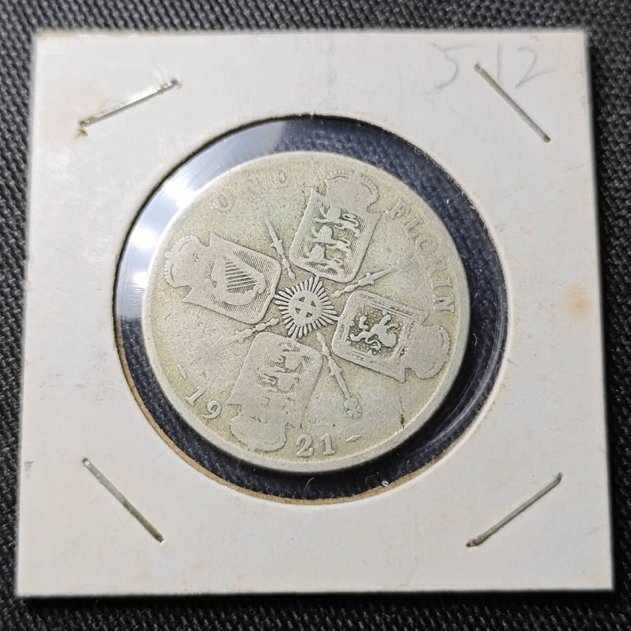 KK钱币收藏小铺  （套币 批量/好品散币 银币）专场  2月预留时间 周末发货 1921 英国1弗洛林银币