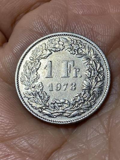 2025年第一百一十三场(总第一百三十九场）瑞士辅币专场(免佣金) - 少见年份–瑞士🇨🇭1973年1法郎(第四版，无标)