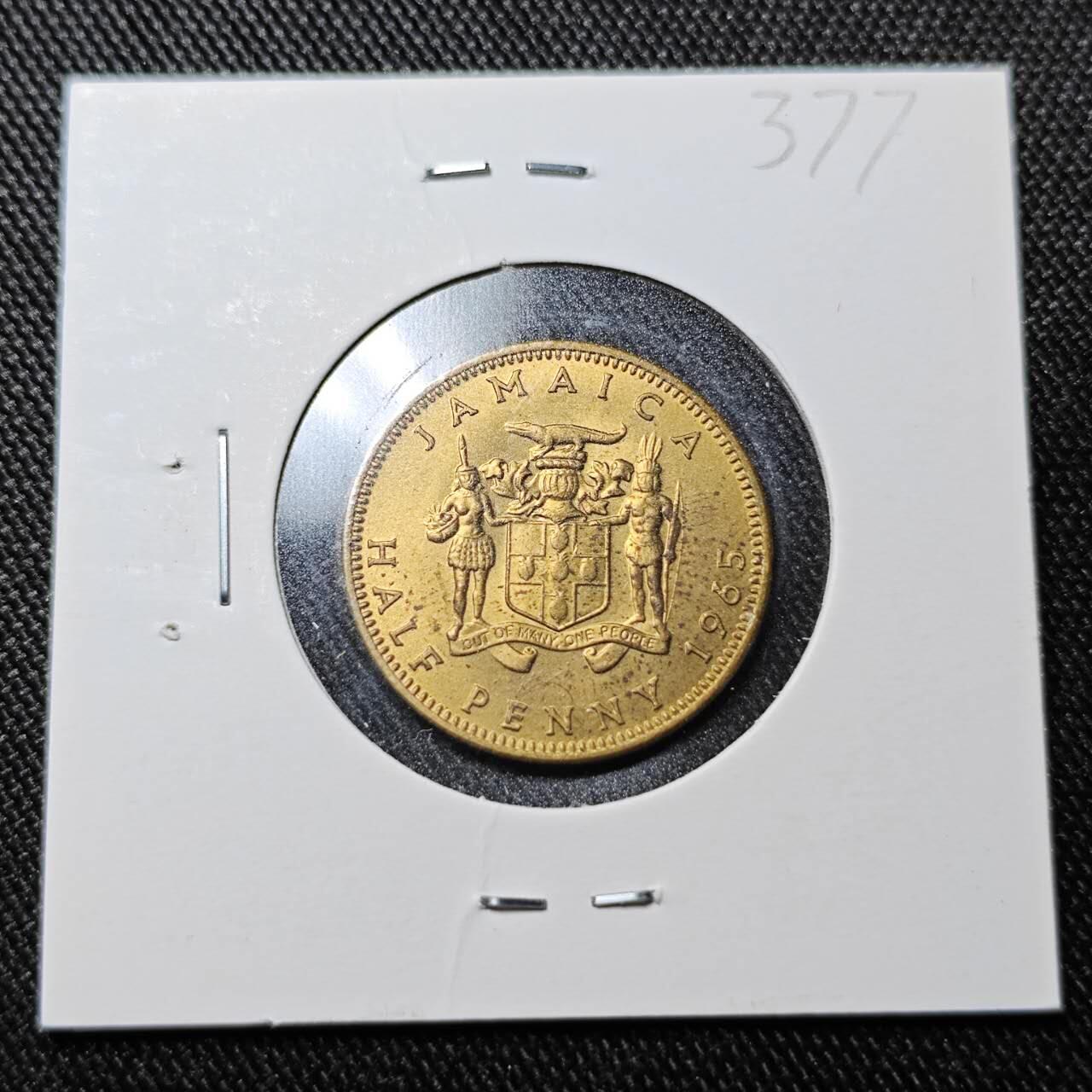 KK钱币收藏小铺  （套币 批量/好品散币 银币）专场  2月预留时间 周末发货  1965英属牙买加半便士铜币 好品