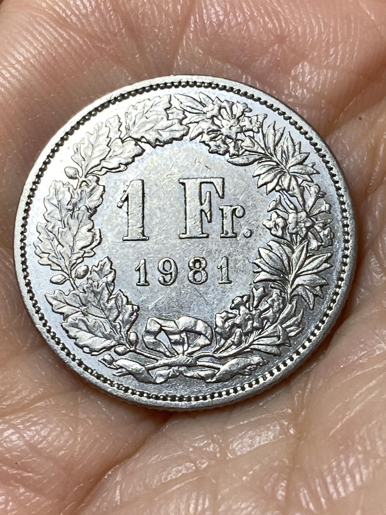 2025年第一百一十三场(总第一百三十九场）瑞士辅币专场(免佣金) 瑞士🇨🇭1981年1法郎(第四版，无标，关门年)