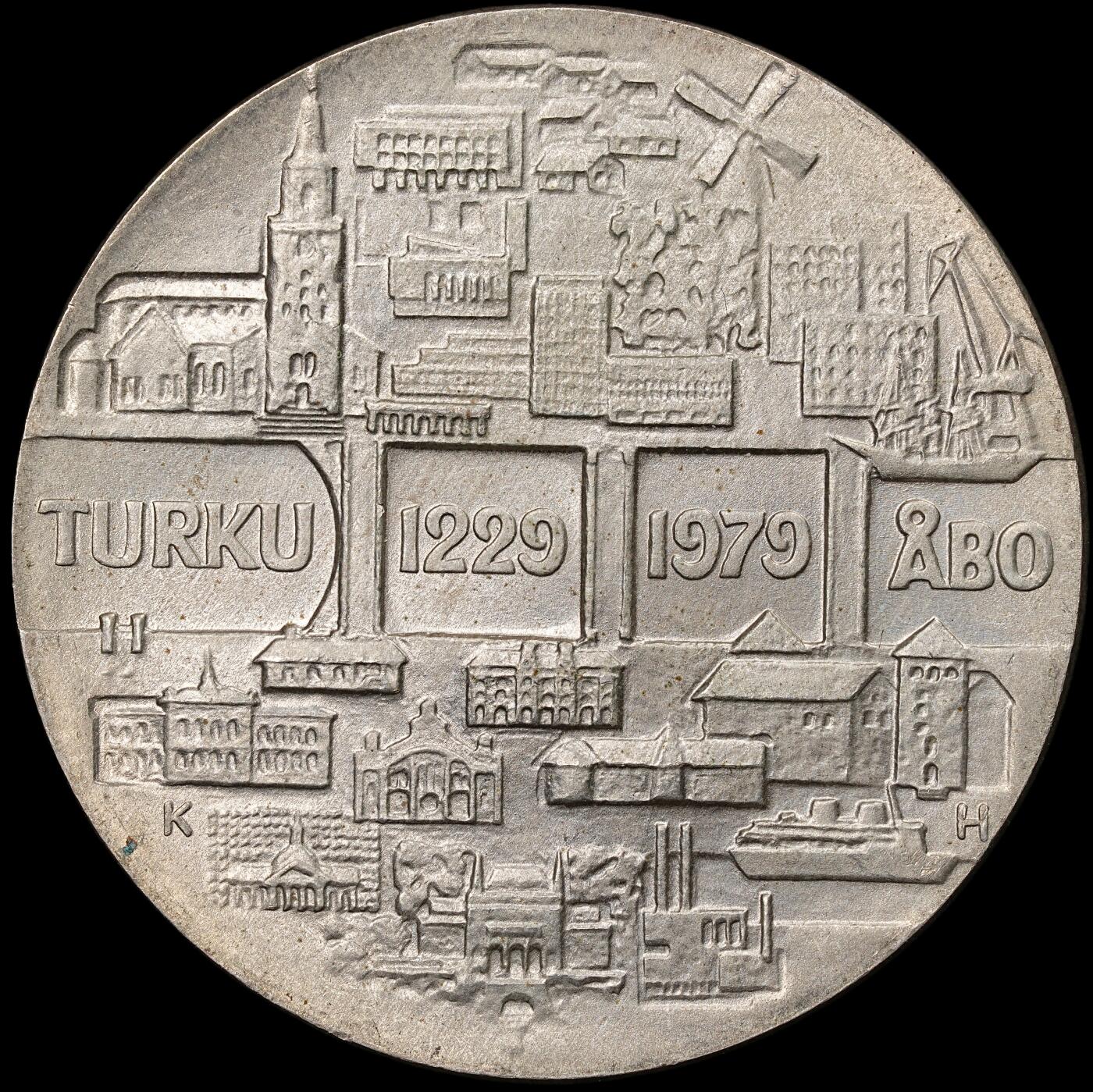 修遠堂世界钱币第八十九期 1979年芬兰-图尔库建城750周年纪念25马克银币 26.30g，含银50%