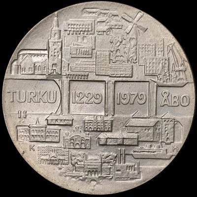 修遠堂世界钱币第八十九期 - 1979年芬兰-图尔库建城750周年纪念25马克银币 26.30g，含银50%