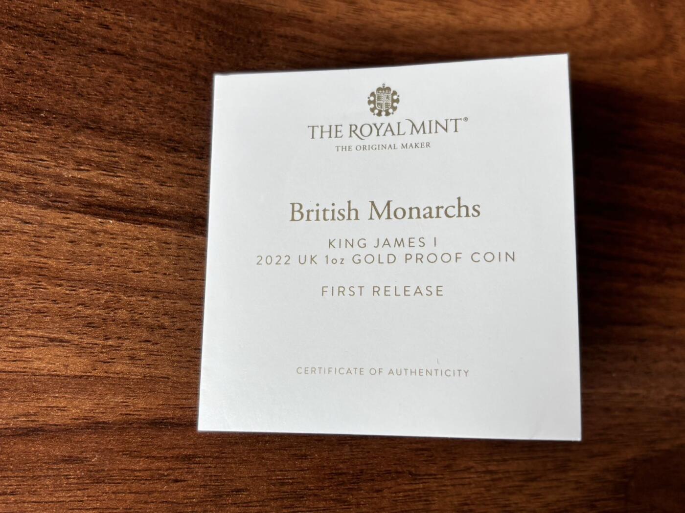 【Blue Auction】世界纸币精拍第738期——18级TOP拍卖/信誉/品质/专业/高效💫   【首发 带证书 满分 第8枚铸造 Eighth Coin Struck】英国 2022年100镑大金币 含1盎司纯金（参考金价4300美金/盎司） NGC PF70 ULTRA CAMEO深度精美 正面国王詹姆斯一世unite金币风格 背面伊丽莎白二世女王 