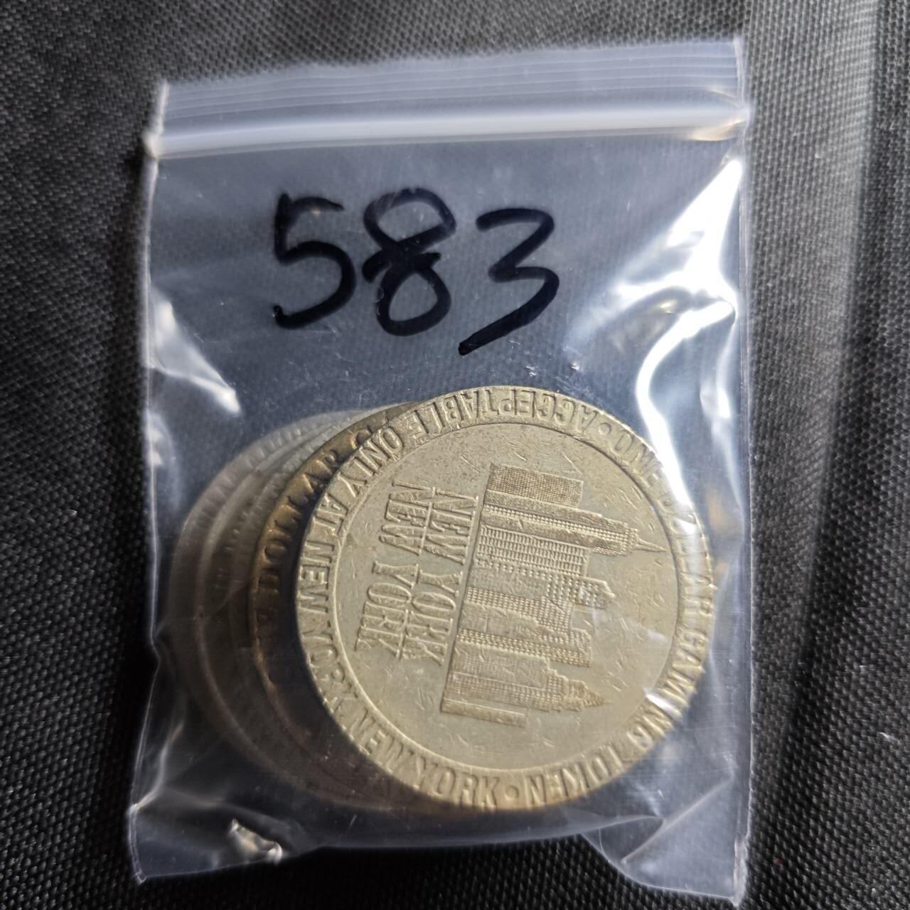 KK钱币收藏小铺  （套币 批量/好品散币 银币）专场  2月预留时间 周末发货  美国筹码代币一组5枚