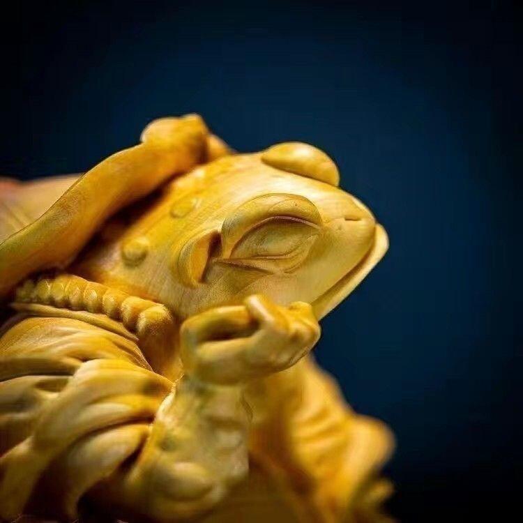 听雨轩（一） 木雕专场 崖柏木金蟾仙人 