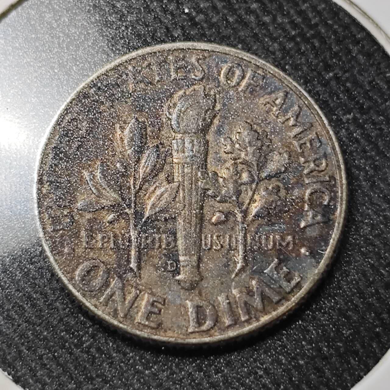 KK钱币收藏小铺  （套币 批量/好品散币 银币）专场  2月预留时间 周末发货   1964美国10分银币 带彩漂亮