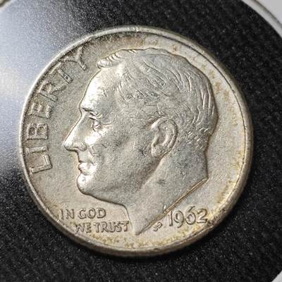 KK钱币收藏小铺  （套币 批量/好品散币 银币）专场  2月预留时间 周末发货 -   1962美国10分银币