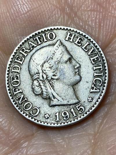 2025年第一百一十三场(总第一百三十九场）瑞士辅币专场(免佣金) - 珍稀大特年–瑞士🇨🇭1915年10分(第二版，B标伯尔尼造)