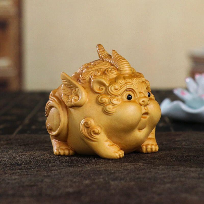 听雨轩（一） 木雕专场 黄杨木实木精雕手把件木貔貅