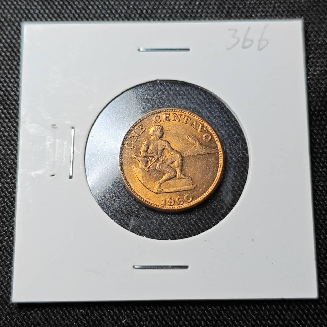 KK钱币收藏小铺  （套币 批量/好品散币 银币）专场  2月预留时间 周末发货  1960菲律宾1分铜币 好品