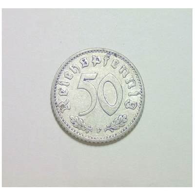 【旋风钱币】10月25日19:00准时开拍 精美欧洲币章、第三帝国钱币、精美项链等 全场包邮 德国第三帝国1940年F版50芬尼 爽品