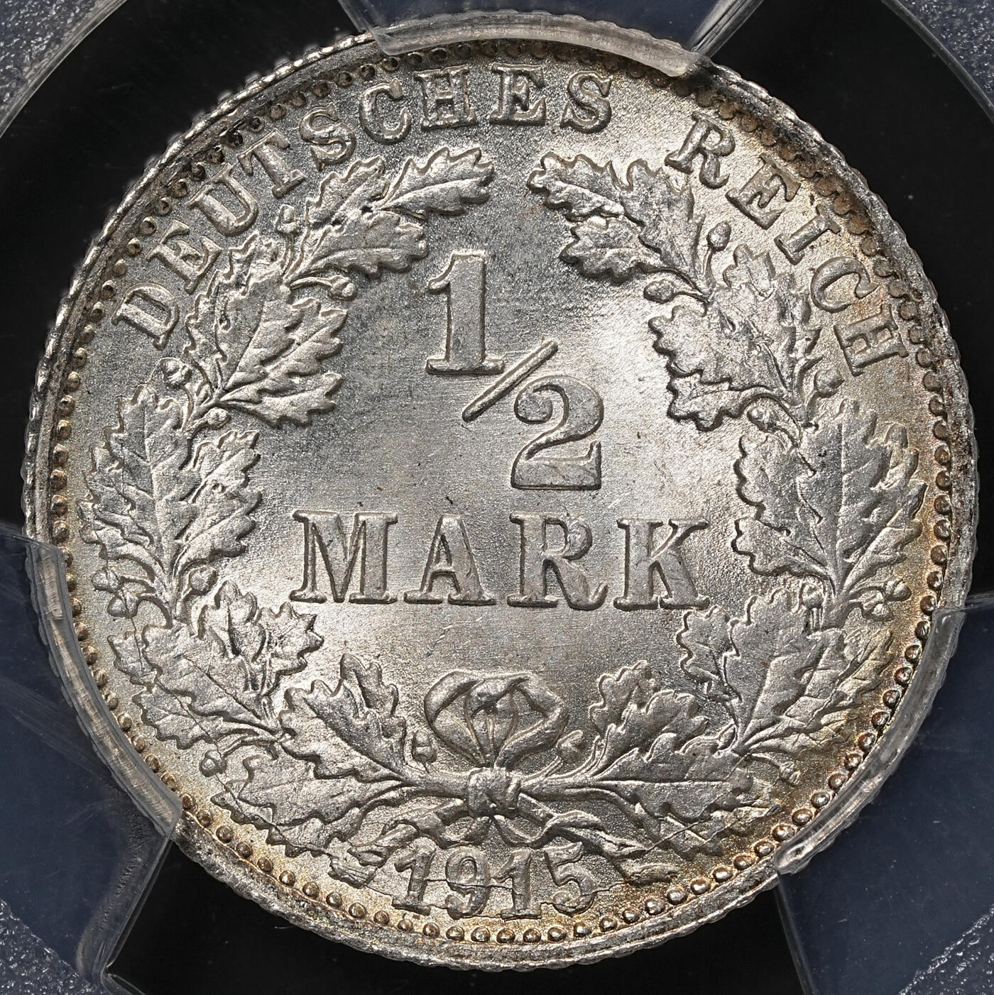 修遠堂世界钱币第八十九期 PCGS MS67 1915年德国1/2马克银币 F厂铭