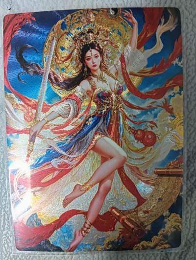 花开卡拍第43期（10月19号周日截拍，品控勿拍!!!拍品不寄存，运费5元，自制卡难免瑕疵，可能存在轻微撞角爆边等出厂瑕疵，品控介意勿拍！） - 奇点卡牌 玄灵谱 九天玄女 宗rich 粗闪1张