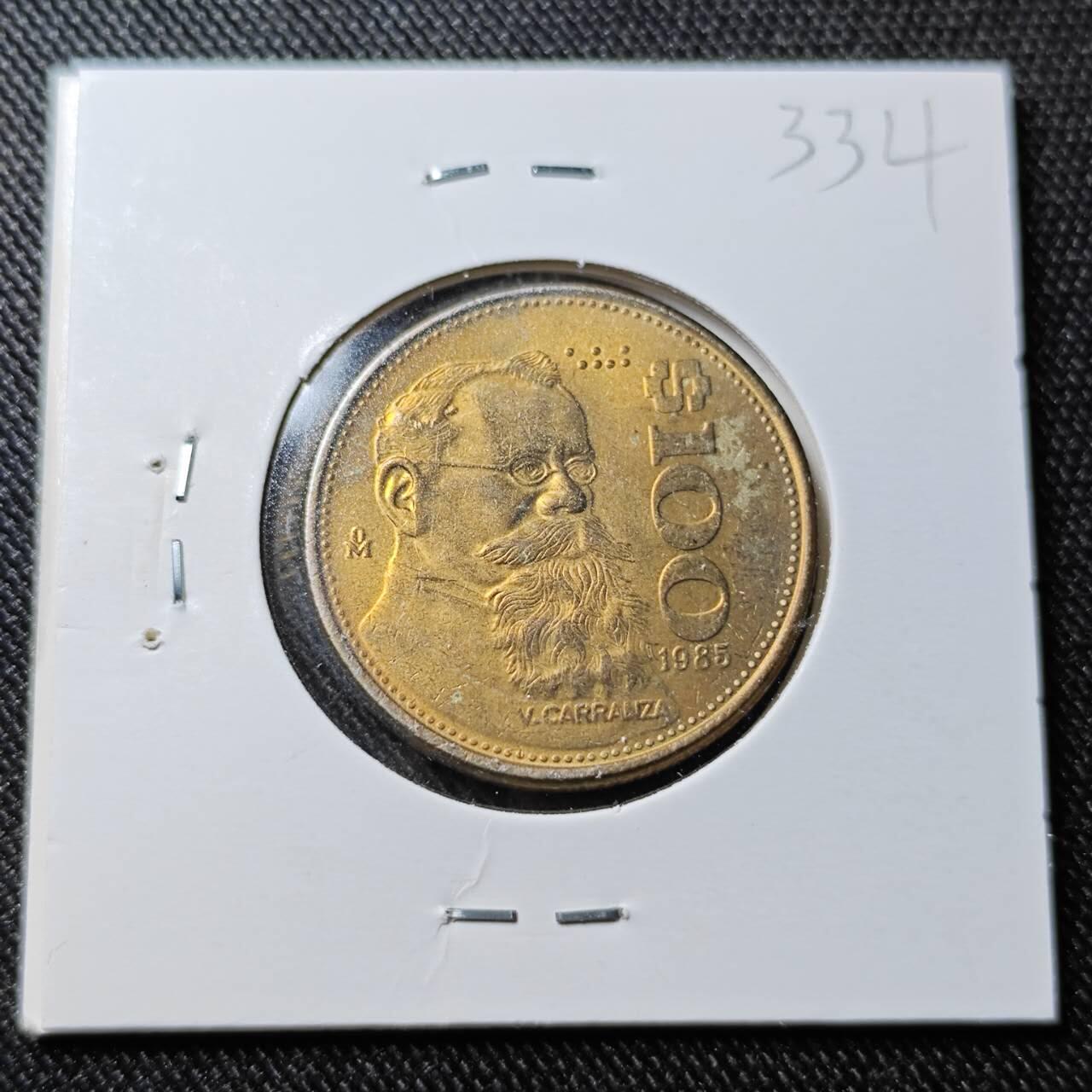 KK钱币收藏小铺  （套币 批量/好品散币 银币）专场  2月预留时间 周末发货  1985墨西哥100比索 好品