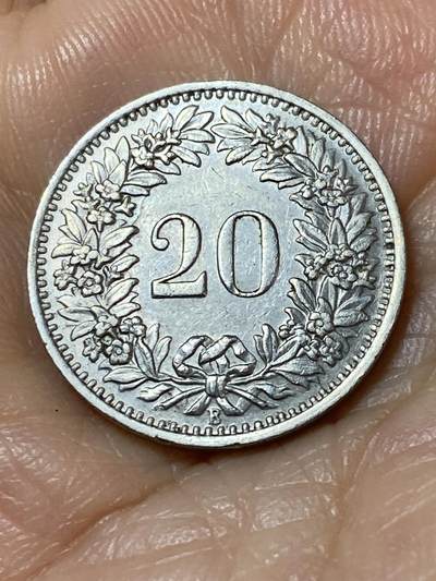 2025年第一百一十三场(总第一百三十九场）瑞士辅币专场(免佣金) - 少见年份–瑞士🇨🇭1947年20分(第三版，B标伯尔尼造)