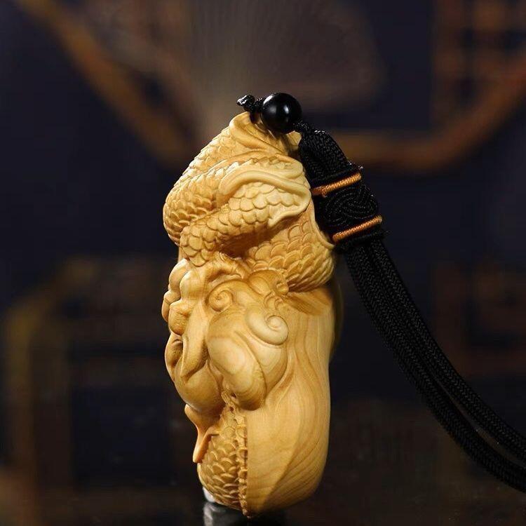 听雨轩（一） 木雕专场 崖柏木雕 生肖龙手把件 约7cm