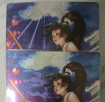 花开卡拍第43期（10月19号周日截拍，品控勿拍!!!拍品不寄存，运费5元，自制卡难免瑕疵，可能存在轻微撞角爆边等出厂瑕疵，品控介意勿拍！） - 奇点卡牌 不知火舞 渐变粗闪1对 背面设计很不错 