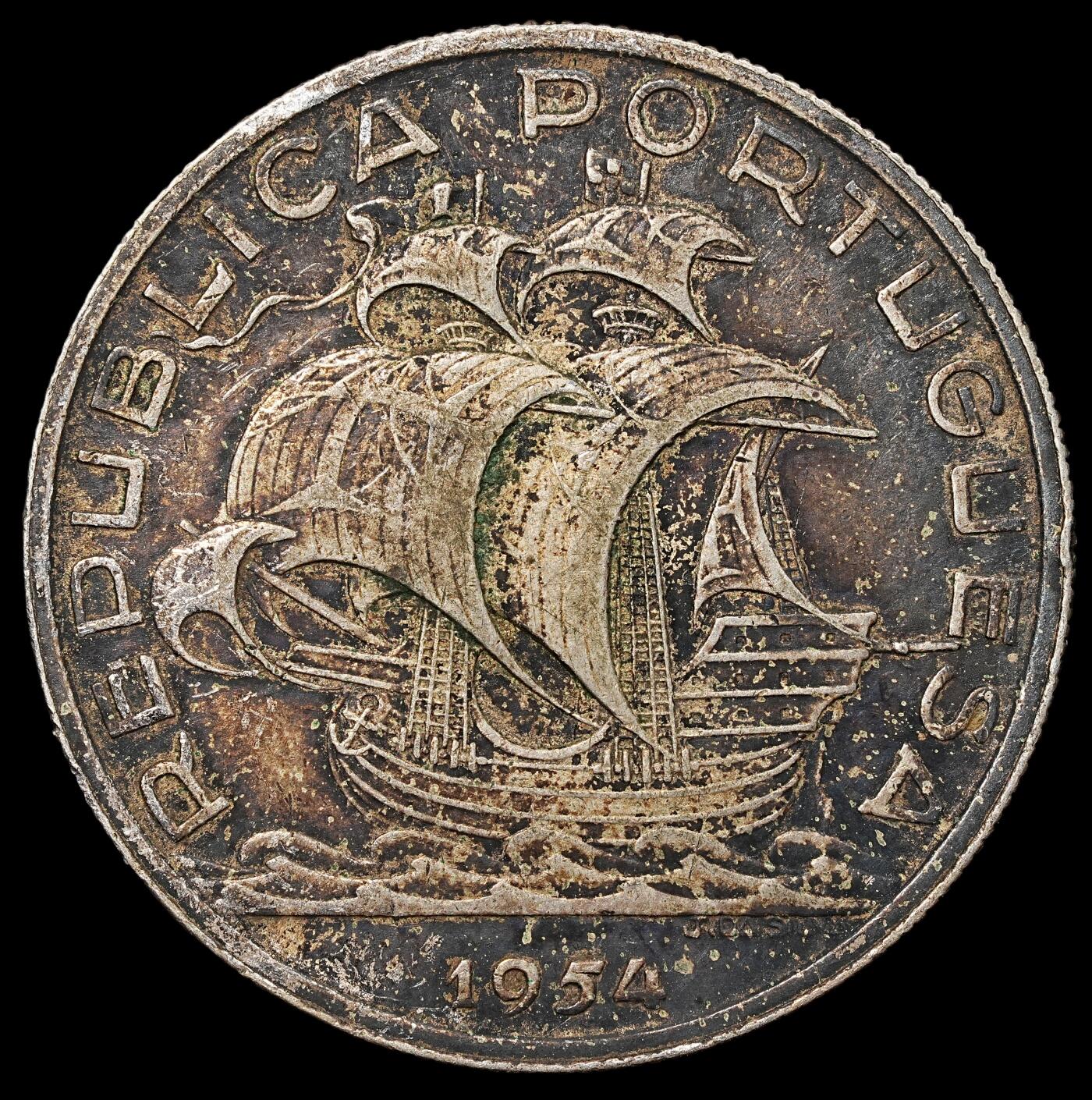 修遠堂世界钱币第八十九期 1954年葡萄牙10埃斯库多银币12.50g，含银83.5%