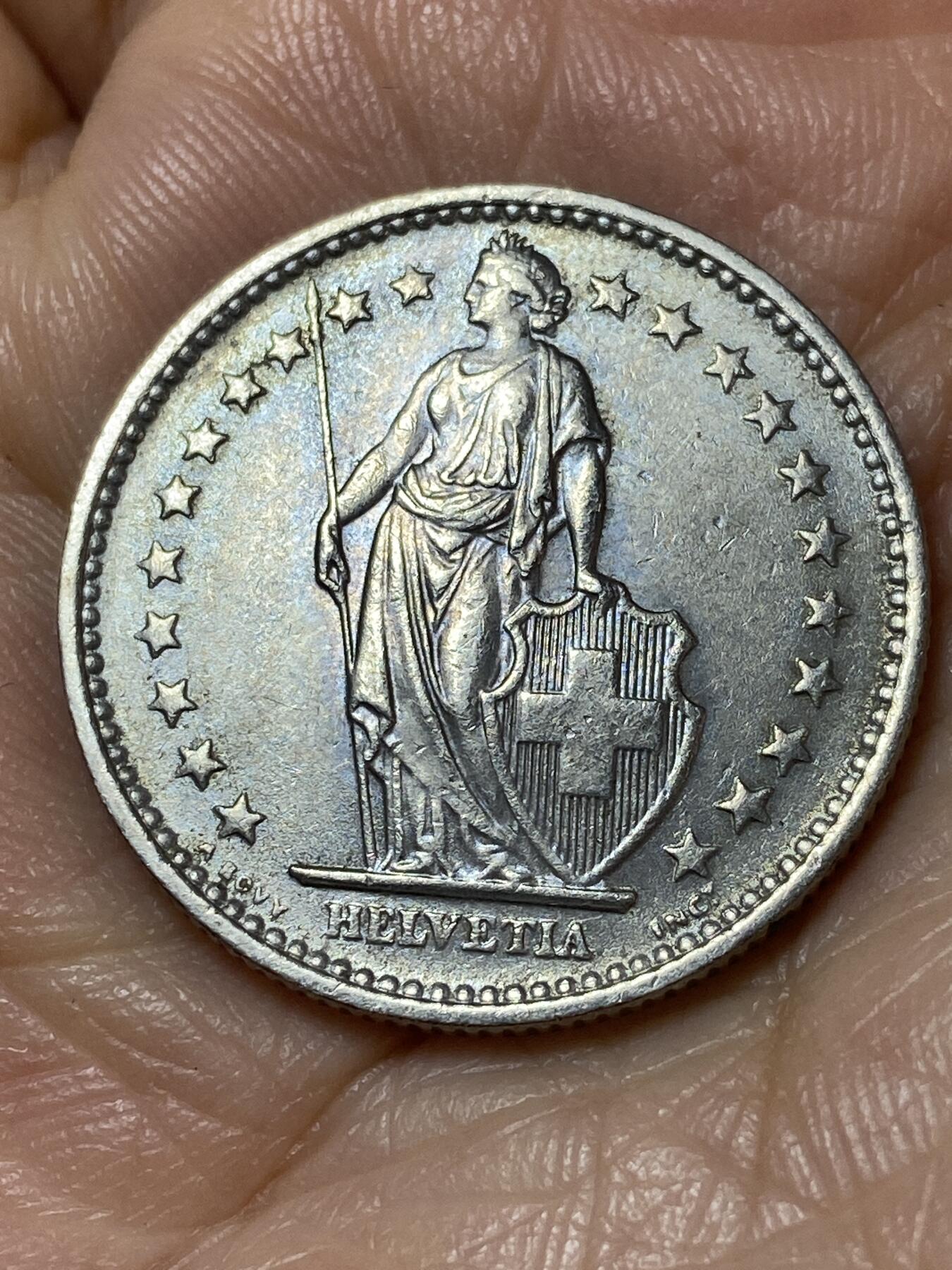 2025年第一百一十三场(总第一百三十九场）瑞士辅币专场(免佣金) 瑞士🇨🇭1969年2法郎(第四版，B标伯尔尼造)