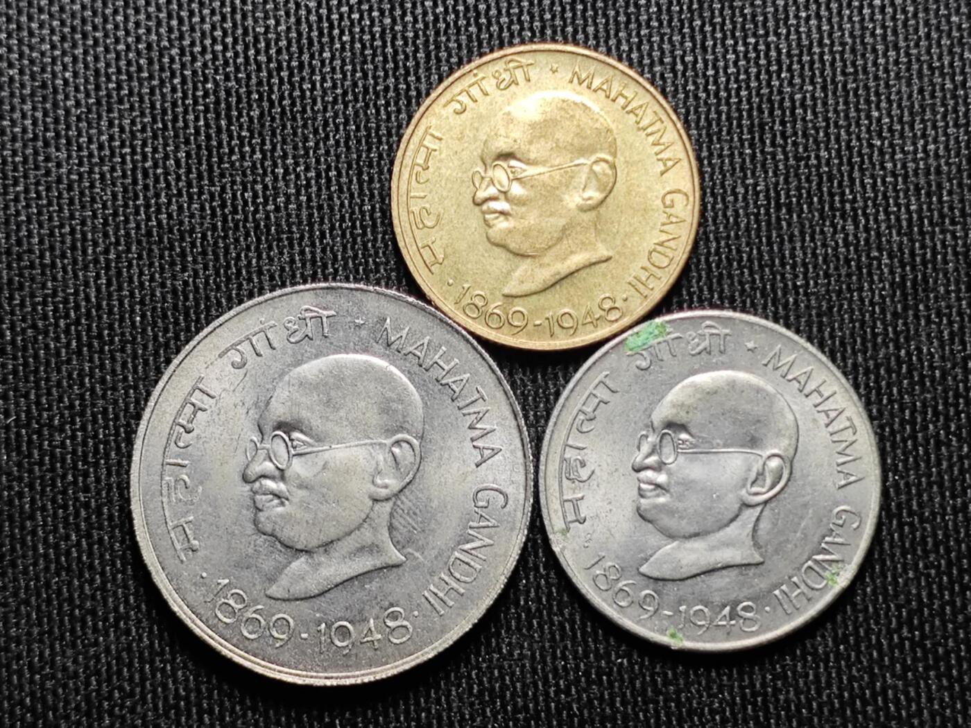KK钱币收藏小铺  （套币 批量/好品散币 银币）专场  2月预留时间 周末发货  1948印度甘地纪念币一组