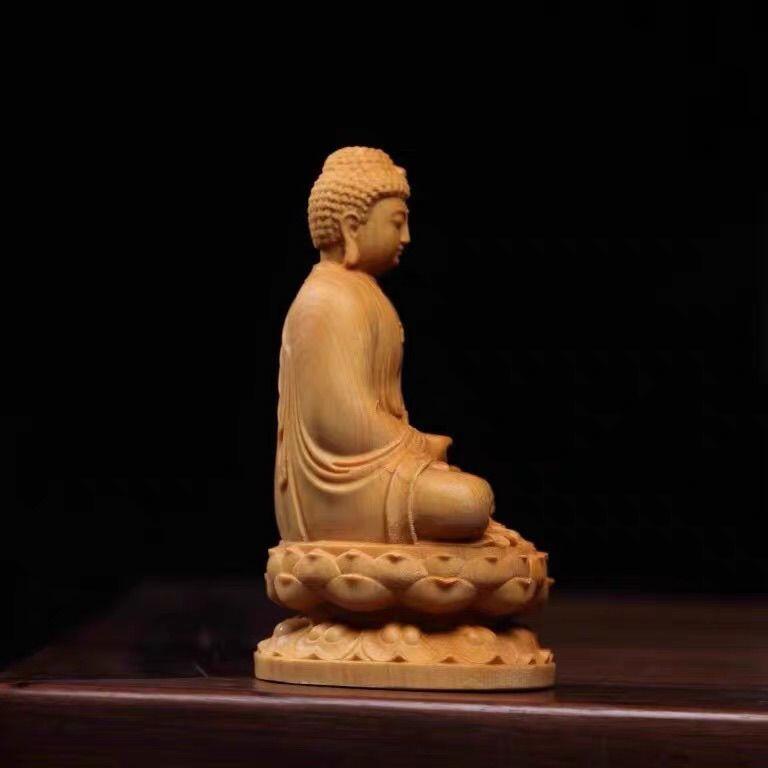 听雨轩（一） 木雕专场 崖柏木雕刻大日如来 高约8cm