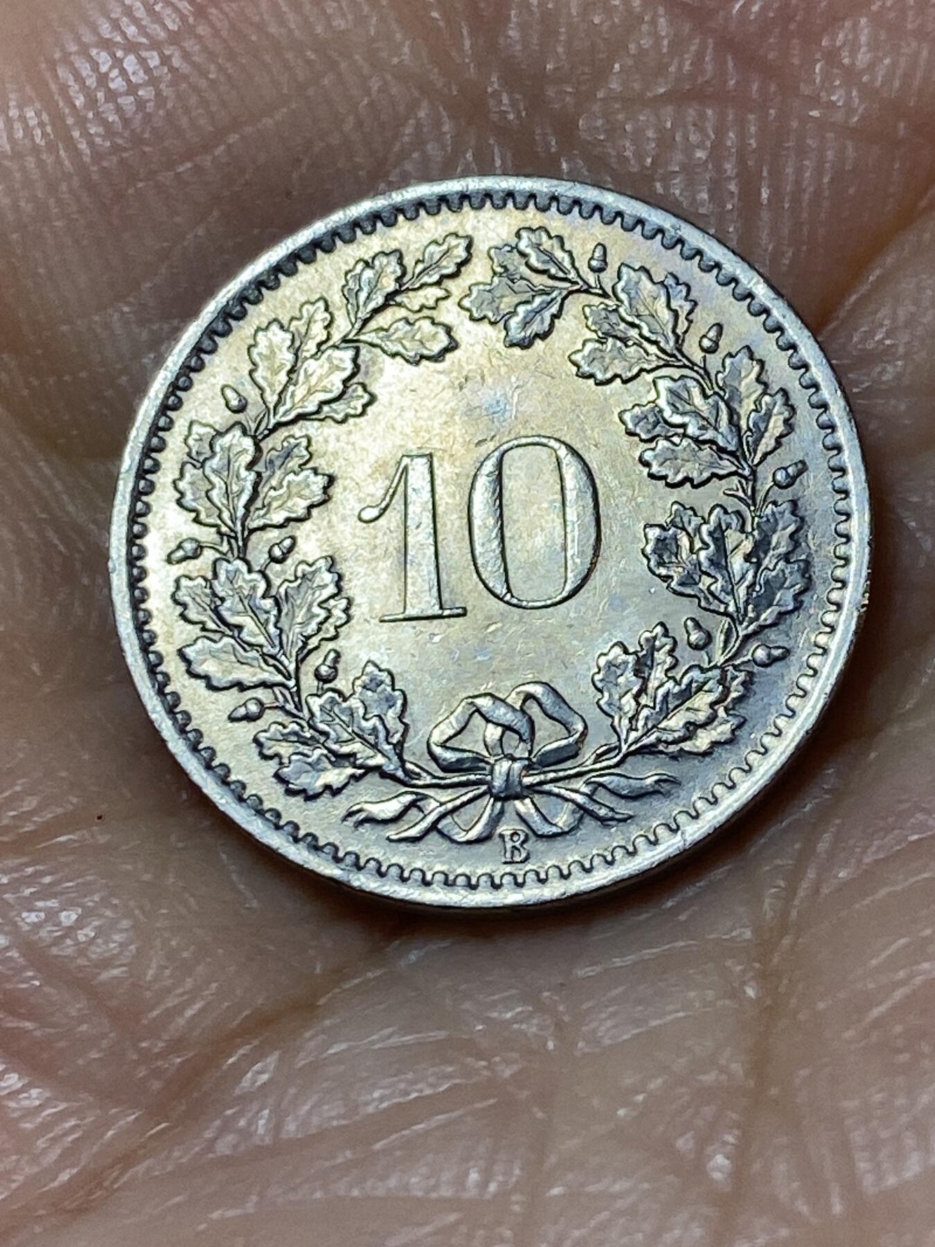 2025年第一百一十三场(总第一百三十九场）瑞士辅币专场(免佣金) 瑞士🇨🇭1965年10分(第二版，B标伯尔尼造)