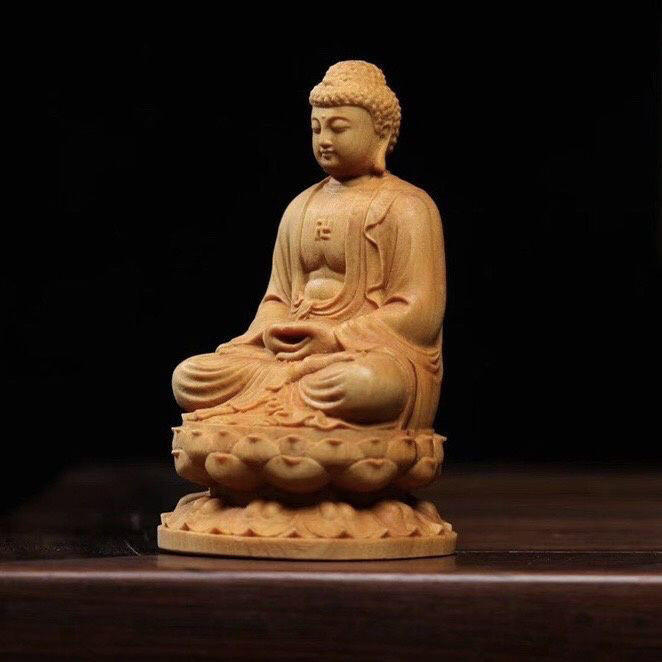 听雨轩（一） 木雕专场 崖柏木雕刻大日如来 高约8cm
