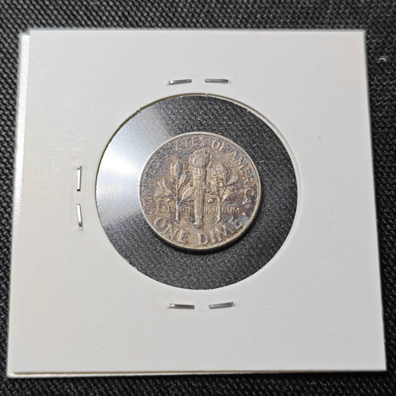 KK钱币收藏小铺  （套币 批量/好品散币 银币）专场  2月预留时间 周末发货   1964美国10分银币 带彩漂亮