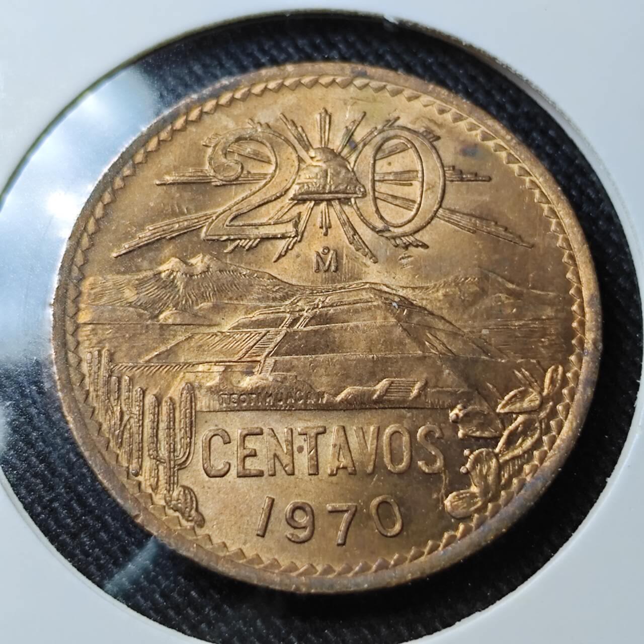 KK钱币收藏小铺  （套币 批量/好品散币 银币）专场  2月预留时间 周末发货   1970墨西哥20分铜币 好品