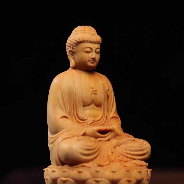 听雨轩（一） 木雕专场 崖柏木雕刻大日如来 高约8cm