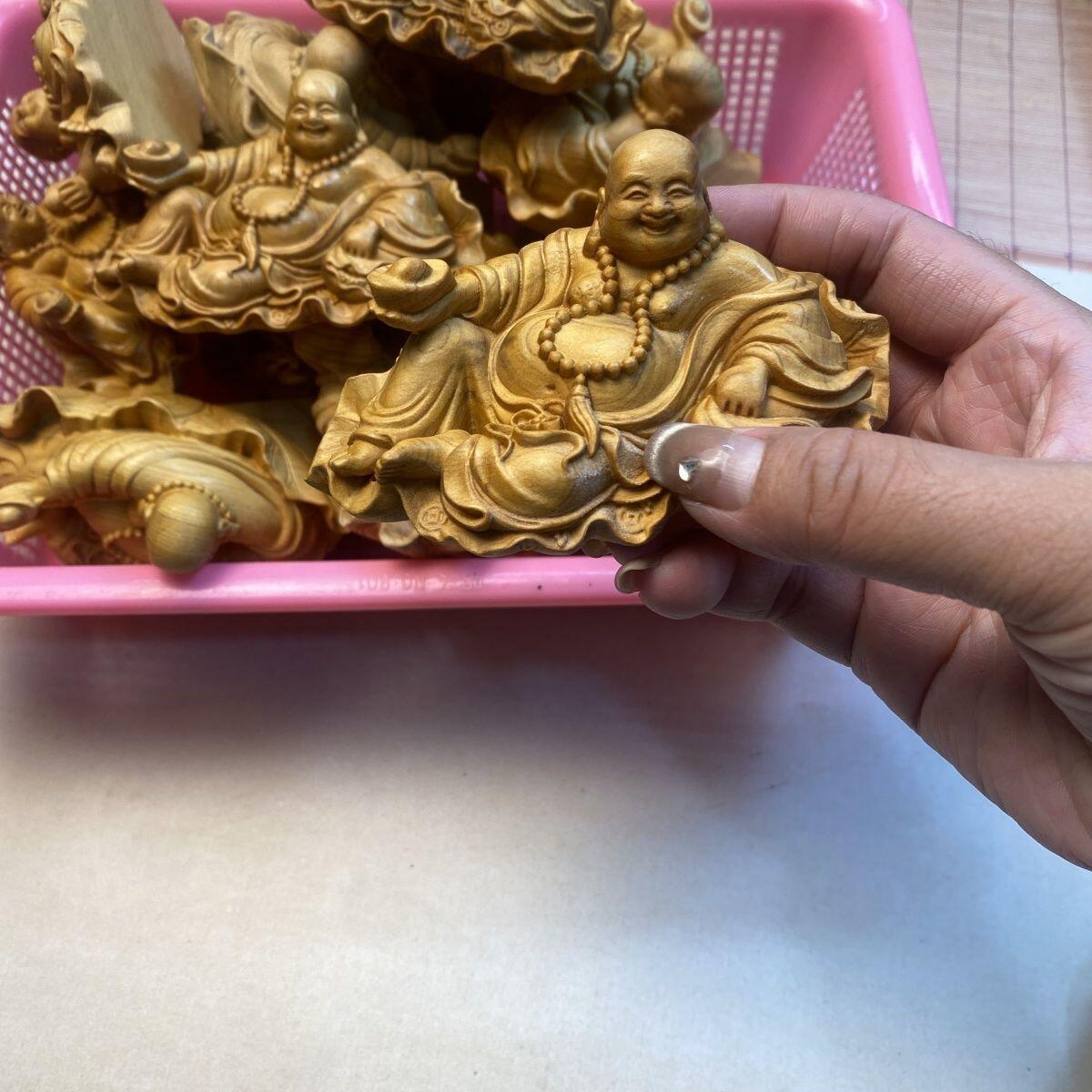 听雨轩（一） 木雕专场 崖柏木雕刻 荷叶弥勒佛