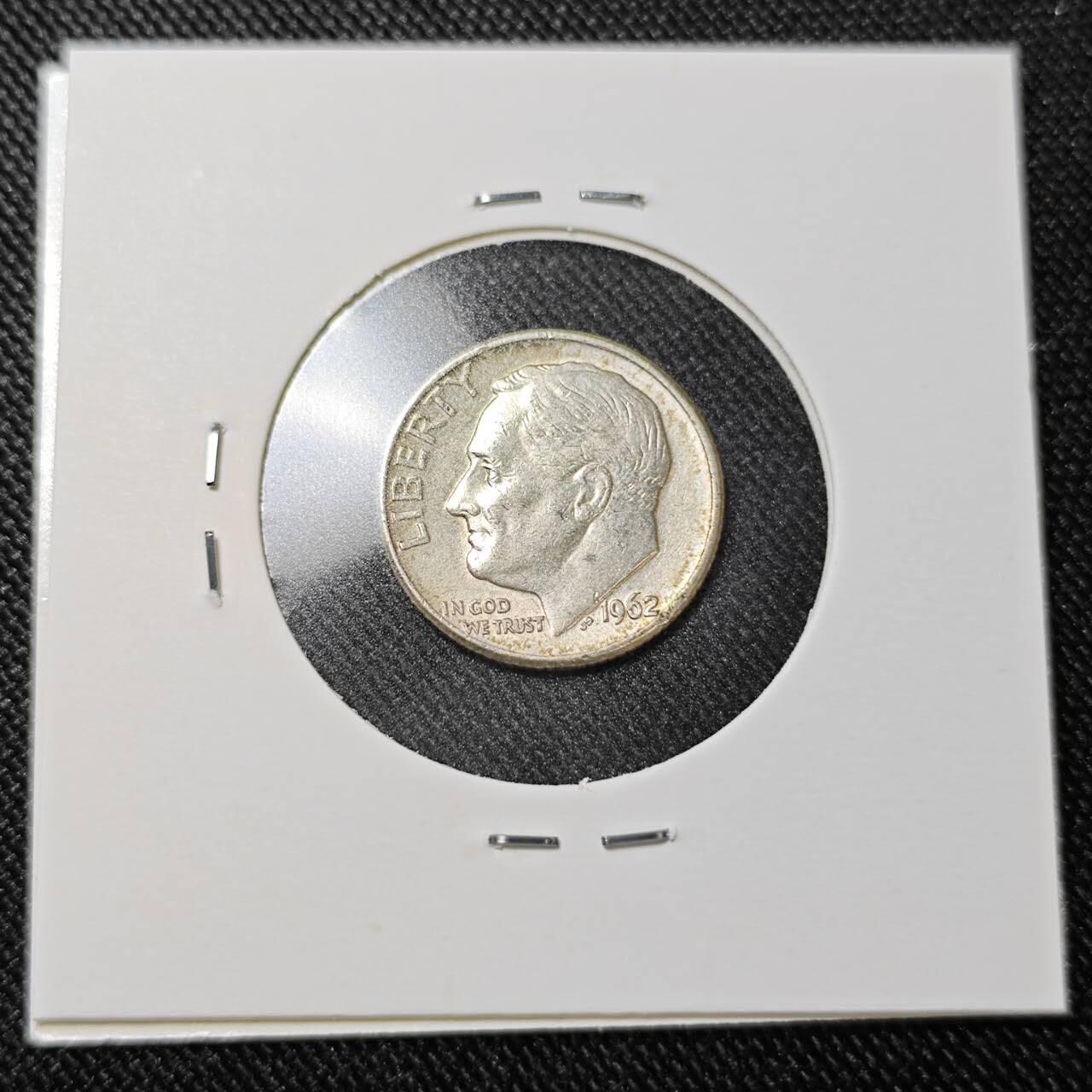 KK钱币收藏小铺  （套币 批量/好品散币 银币）专场  2月预留时间 周末发货   1962美国10分银币